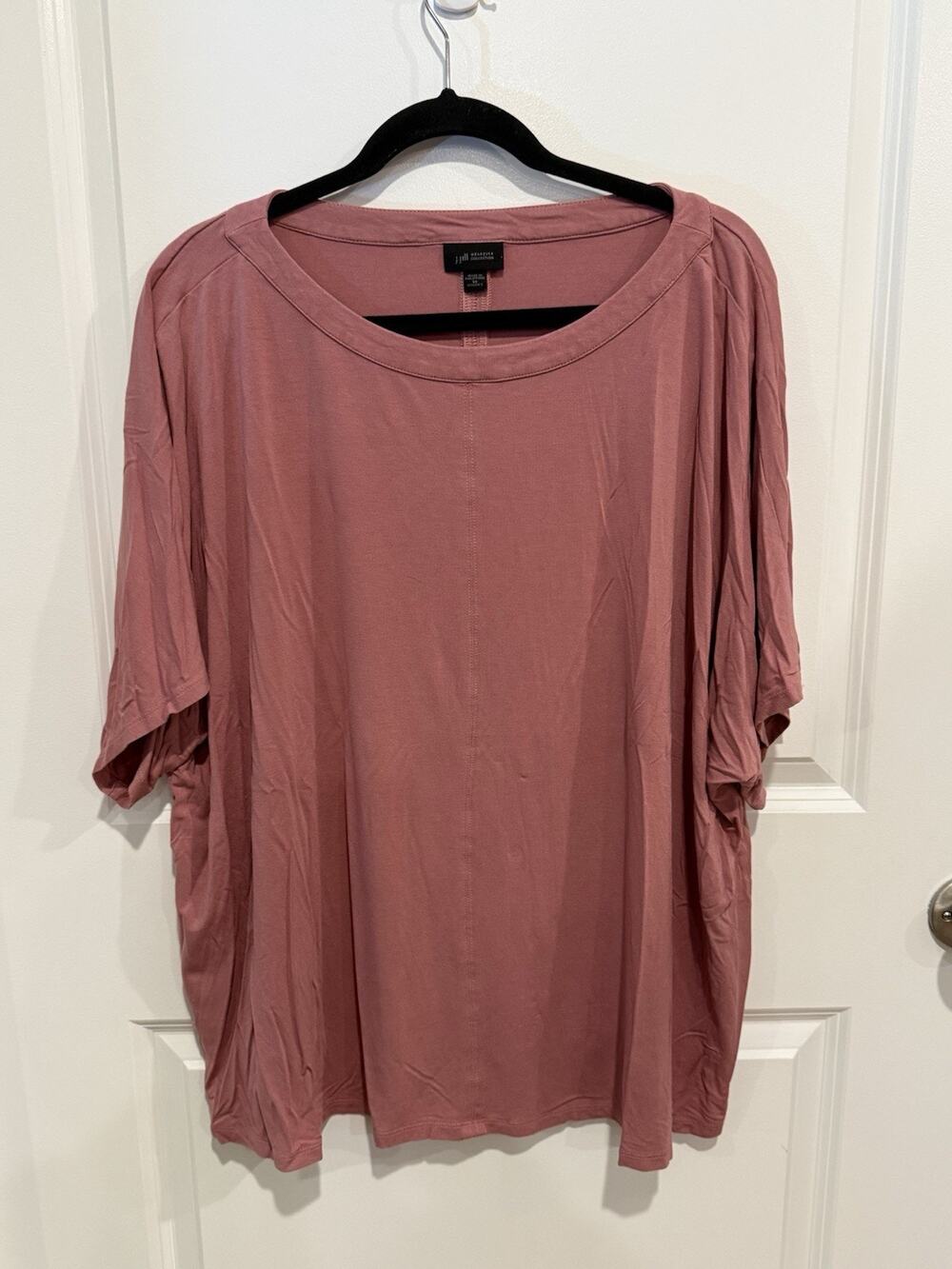 J. Jill Wearever Top womens Sz 3X Dolman Short Sleeve Pink Dusty Rose blouse
